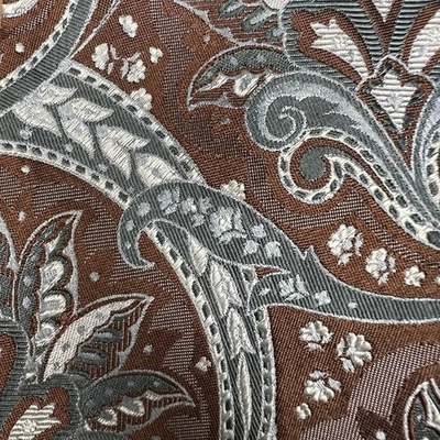 Ermenegildo Zegna Men's Tie 100% Silk Floral Pattern Brown/Gray Metallic - Image 1 of 4