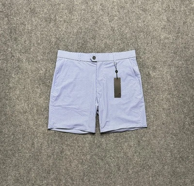 Pantalones Cortos Greyson Para Hombre 34 Azul Blanco Garza Montauk Chino Golf Rendimiento Adulto Nuevos Foto 1 de 4