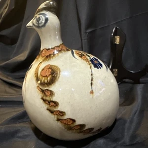 Mexikanische Tonala Keramik Ken Edwards Stil große Wachtel Vogel Statue 9 Zoll - Bild 1 von 13
