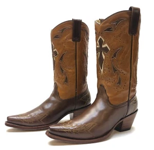 Damen-Cowboy-Westernstiefel Corral 4840 Kreuz bestickt braun Leder Größe 9M - Bild 1 von 12