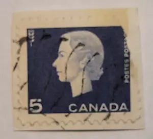 Canada affrancatura ~ Regina Elisabetta II ~ francobollo blu 5 ¢ ~ annullato/inviato ~ c.1963 - Foto 1 di 6