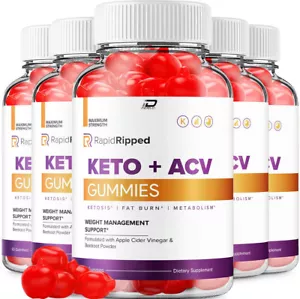 Rapid Ripped Keto ACV Gummies Supplement - Max Strength RapidRipped (5 Pack) - Picture 1 of 7