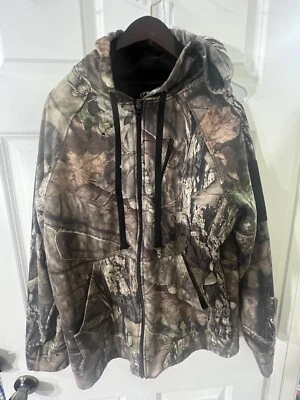 Mossy Oak Mens Camo Zip Up Windbreaker, Pockets, Hunting, Outdoor Sports - Image 1 of 4