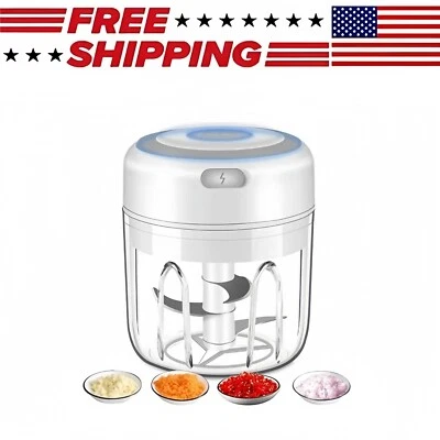 Mini Tritatutto Elettrico Aglio Potente Senza Fili Tritacarne Cipolla Tritacarne 250ml - Immagine 1 di 4