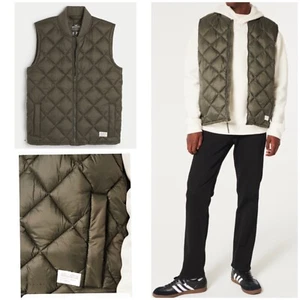 NWT HOLLISTER MEN’S ULTIMATE DIAMOND-QUILTED PUFFER VEST JACKET | Size S (Small) - Picture 1 of 8