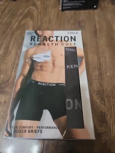 Kenneth Cole Reaction 3 Pack Organic Cotton Boxer Briefs - Black - Men’s Meduim - Picture 1 of 5