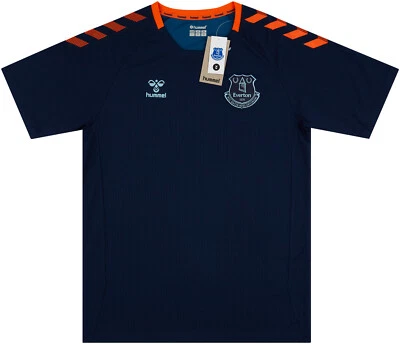 CAMISETA DE FUTBOL EVERTON 2022/23 (3XL, 2XL, XL, L, M, S) ENTRENAMIENTO HUMMEL AZUL MARINO/NARANJA Foto 1 de 3