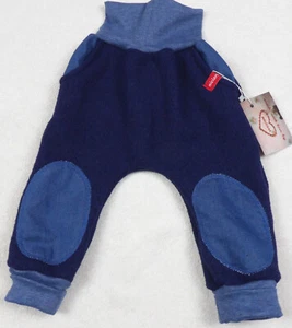 Niciart design ♥ PANTALONI DA PASSEGGIO PANTALONI A ZAMPA ♥ 100% lana vergine ♥ PANTALONI blu scuro - Foto 1 di 8
