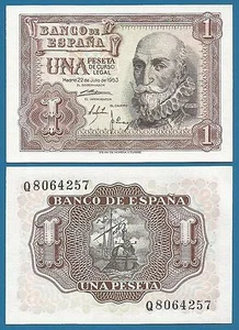 Spain 1 Peseta P 144a 1953 UNC ( P 144 a ) - Picture 1 of 1