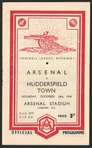ARSENAL Vs HUDDERSFIELD TOWN Dec 18 1948 Original Game PROGRAMME - Picture 1 of 3