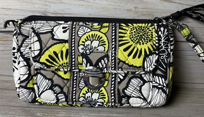 VERA BRADLEY CITRON PUSH LOCK PULSERA ACOLCHADA CARTERA CLUTCH AMARILLO NEGRO Foto 1 de 4