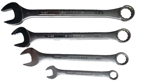 Juego de llaves de aleación forjadas S-K Tools 4 piezas extremos de caja abierta tamaños 3/4, 11/16, 5/8, 7/16 - Imagen 1 de 8