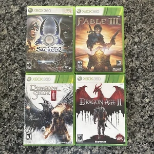 Sacred 2: Fallen Angel Fable III Dragon Age II Dungeon Siege III (Xbox 360) Lot - Picture 1 of 3