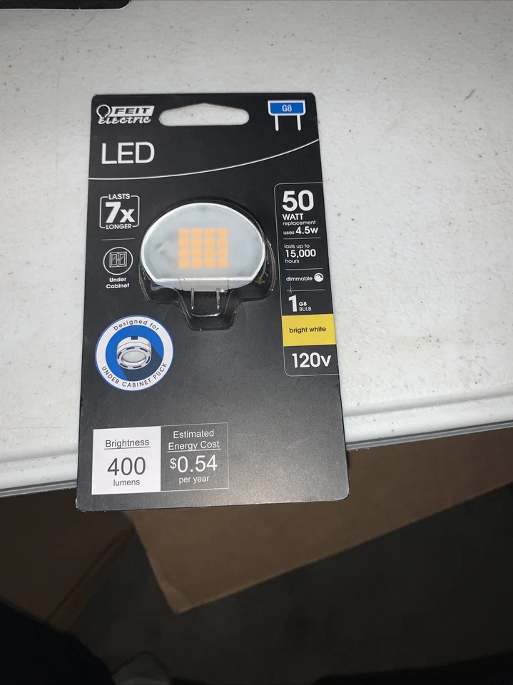 Feit Electric 50W Eq Bright White (3000K) Puck G8 Bi-Pin Base LED Light Bulb - Image 1 of 1