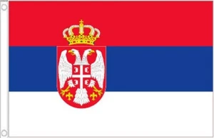 SERBIA FLAG 5' x 3' Serbian Flags European Europe Banner - Picture 1 of 1