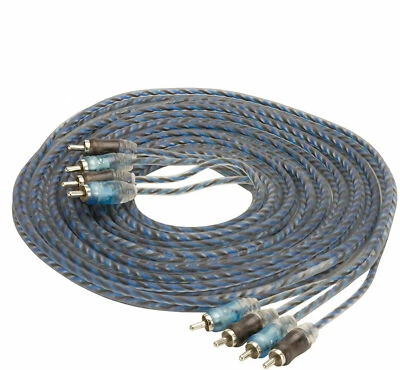 Blue 12 Feet 4 Channel RCA Interconnect Cable Stereo Wire Twisted Pair