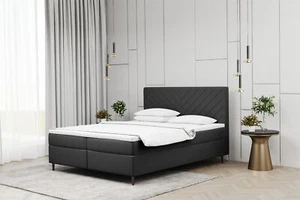 Boxspringbett Schlafzimmerbett BONITA 160x200cm in Stoff Matt Velvet Anthrazit - Bild 1 von 2