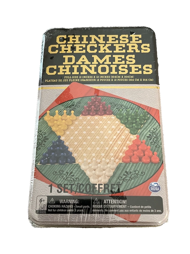 Chinese Checkers Game Set Full Size 12 Inches Spin Master New in box - Metal Tin - Image 1 of 2