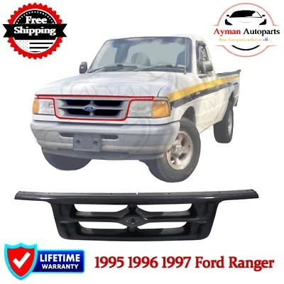 New Grille Assembly For 1995 1996 1997 Ford Ranger Paintable Black FO1200309 Foto 1 de 4
