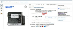 ⭐⭐⭐ Steuergerät / ECU Maserati 3200 GT, 383300167 / 202862-122 - Picture 1 of 5