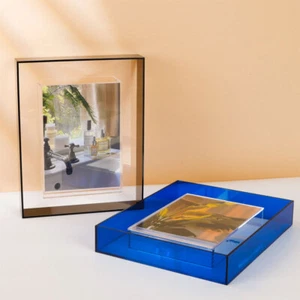 5 Inch Acrylic Photocard Holder Colored Photo Frame for Tabletop Gallery Display - Picture 1 of 39