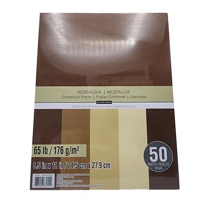 Recollections Cardstock Paper Nostalgia 8.5" x 11" 50 Sheets 65 lb Acid Free - Image 1 of 3