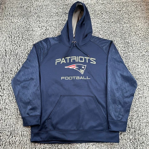 New England Patriots Hoodie Mens Extra Large Long Sleeve Majestic Sweater NFL Cover