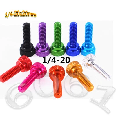 1/4-20x20 Alu Grip Knob Thumb Screws Knurled Screw PC Case Camera Adj Thumbscrew - Image 1 of 3