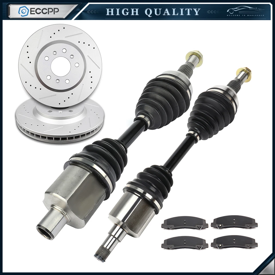 For Chevrolet Impala 3.9L 3.5L 2006-2009 Front CV Axles + Brake Pads & Rotors Foto 1 de 4