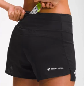 NWT $75 North Face XL Flight Stridelight 4" Shorts Women's Black Built-In Brief - Picture 1 of 6