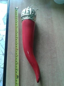corno scio 30 32 cm tipo porcellan porta fortuna napoletani amuleti horn charms - Picture 1 of 1