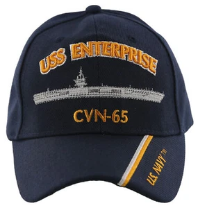 NEU! US MARINE USN USS ENTERPRISE CVN-65 KUGELKAPPE MÜTZE MARINEBLAU - Bild 1 von 4