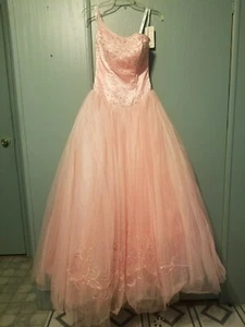 Tiffany Designs Style 6430 Flamingo One Shoulder Ball Gown Dress Size 8 - Picture 1 of 5