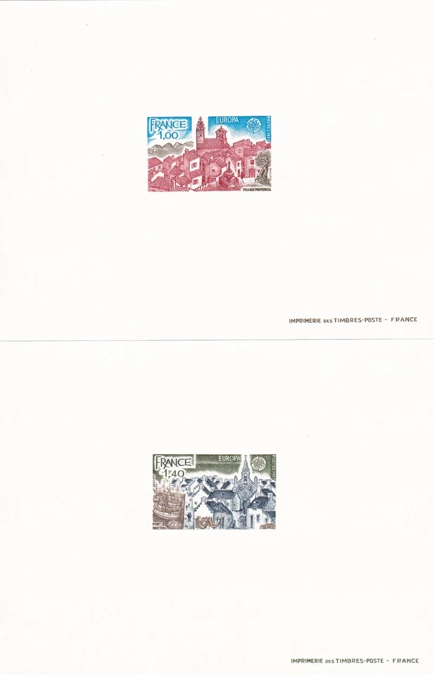 France 1977 Yvert 1928/29 Proofs Europa CEPT Architecture MNH VF - Image 1 of 1