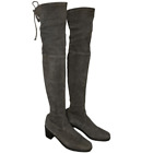 Stuart Weitzman Midland Thigh High Over The Knee Boot Size 9 Grey Suede Heeled