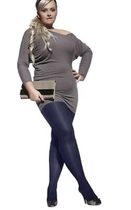 Navy Blue Plus Size Microfibre Opaque Tighs 60 Denier Hosiery - Picture 1 of 6
