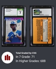 A2 1989 Donruss Ken Griffey Jr. Rookie #33 CSG 7 NM Mariners Reds White Sox HOF