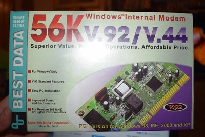 Best Data 56K V.92/V.44 PCI Modem, Model 56HP New in Box Sealed NO UPC - Image 1 of 2