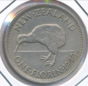 New Zealand 1949 Florin George VI - Very Fine - Bild 1 von 3