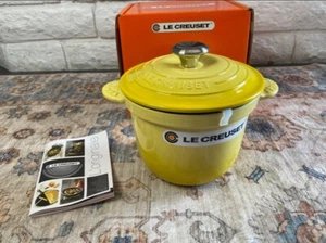Le Creuset Rice Pot SOLEIL 18cm 2.25qt Cocotte 18 Cast Iron Silver Knob NIB - Picture 1 of 11