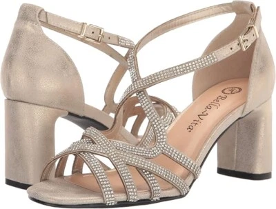 Bella Vita Aliette со стразами блок каблуки, мягкий золотой металлик, размер 7 М - Изображение 1 из 4