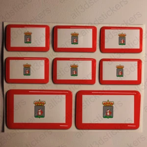 Sticker Gijon Spain Resin Domed Stickers Flag 3D Vinyl Adhesive Decal - Picture 1 of 1