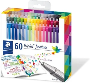 Staedtler Fineliner Pens Triplus 0.3mm Assorted Colours 60pk - Picture 1 of 5