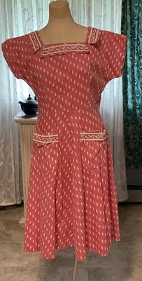 vintage 1950s 60s Cotton Dress 4 Hollywood Movies Theater Costume Or U - Image 1 of 4