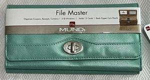 Cartera organizadora Mundi File Master cuero sintético menta - Imagen 1 de 5