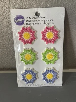 NEW Wilton large flowers Icing cake Decoration cupcake topper edible sugar decor - Image 1 of 3