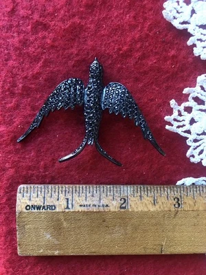 Vintage Black Anne Klein Swallow Bird Avian  Brooch  - Image 1 of 3
