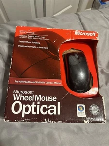 Microsoft Wheel Mouse Optical USB PS/2 D66-00069 New Sealed Box Damage - Picture 1 of 5