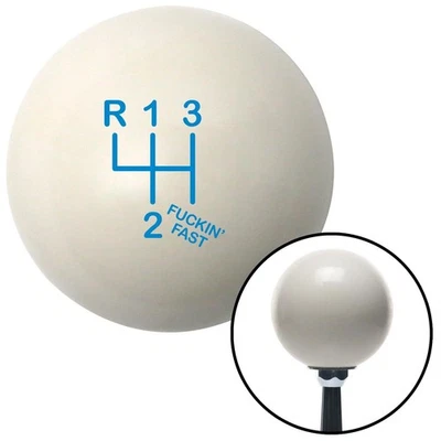 Blue Shift Pattern FF3n Ivory Shift Knob with M16x1.5 Insert GM 4x4 street rod  - Image 1 of 4