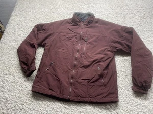 Duluth Trading Maroon Heavy Jacket Lightweight Coat Fleece Lined Men’s L EUC - Picture 1 of 7